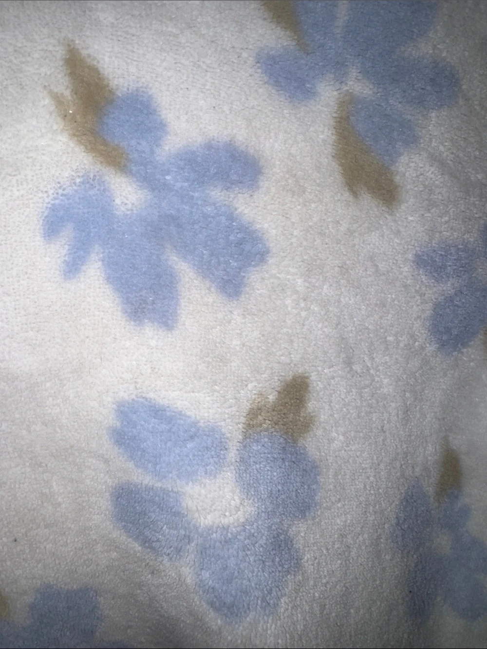 Carter's White Hooded Fleece Top with Light Blue and Tan Floral Print
